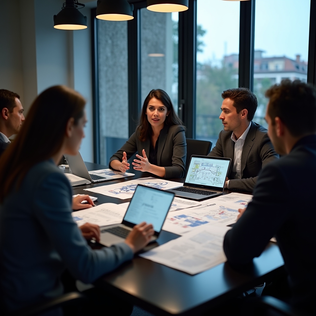 Team di consulenti Synexlixai in sessione di lavoro strategico